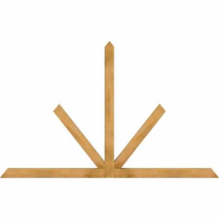 Ekena Millwork Saratoga Rough Sawn Timber Gable Bracket, Western Red Cedar, 96"W x 60"H x 4"D x 4"F, 15/12 Pitch GBW096X60X0404SAR00RWR